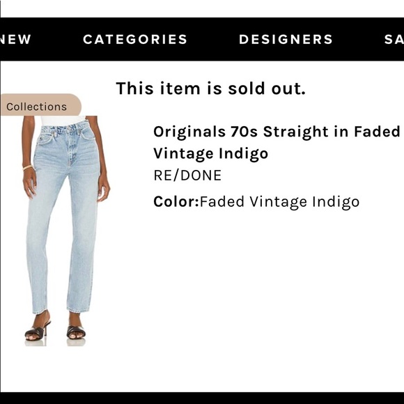 RE/DONE originals 70s straight in faded vintage indigo - Picture 4 of 4